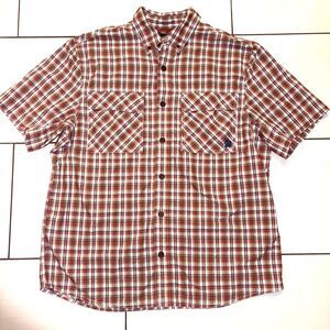 Alaskan Hardgear Duluth Trading Co. Men's Button Down Short Sleeve Sz L, Plaid